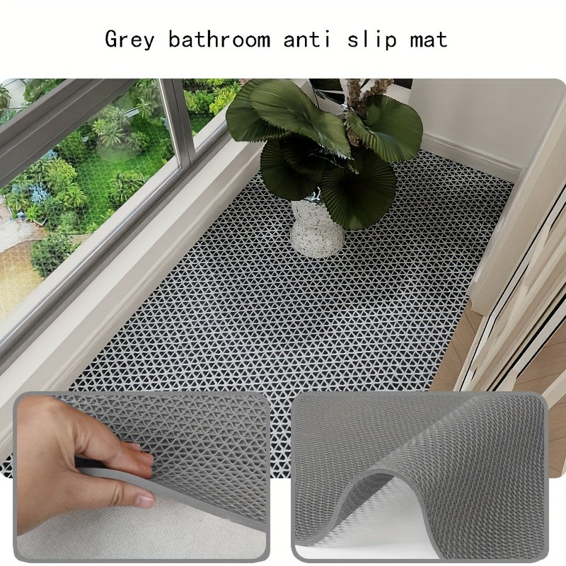 [Anti-Slip Pad] Thin 1pc 4.5mm PVC Anti-Slip Pad | Hollow Non-Slip Drainage Mat for Bathroom and Kitchen, Machine Made, Hand Wash Only, Rectangular Shape, High Absorbency Mat