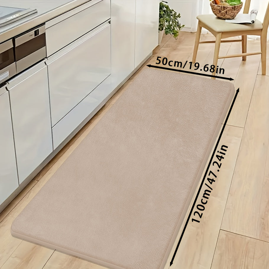 [Soft Bath Mat] Quick-Absorbent Soft Coral Fleece Bath Mat | Non-Slip, Machine Washable, 1.3cm Thick, 520g/㎡, Rectangular Design, for Bathroom, Bedroom, Kitchen, and Laundry Room