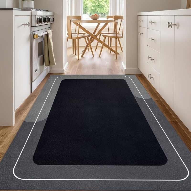 [Quick-Dry Anti-Slip Bath Mat] 1pc Quick-Dry Anti-Slip Diatom Mud Bath Mat | Soft Polyester Top & Diatomaceous Earth Backing, Stylish Golden Crown Design, Large Size for Bathroom Kitchen Balcony Bedroom, Easy Clean Durable Floor, Kitchen Decor | Modern