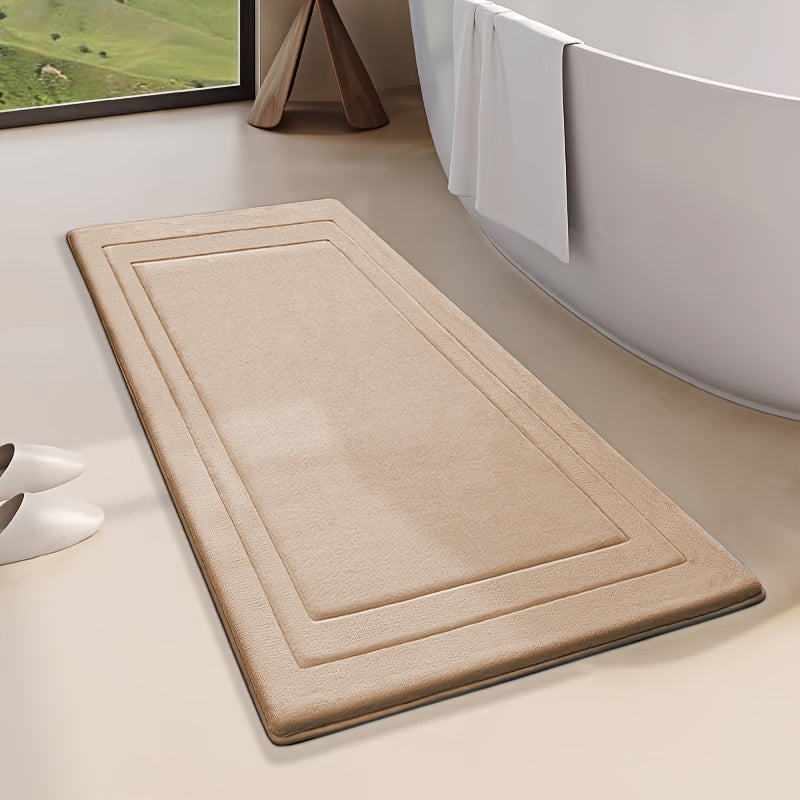 1pc Non-Slip Bath Mat - Extra Long Floor Mat (27.5x59"), Quick-Dry Bathroom, Kitchen, Office, Laundry Mat - Machine Washable Polyester Mat for Home, Spa, or Gift - Ideal for Women, Moms, Housewarming, Christmas, Birthday Presents - Easy Clean Bathroom,