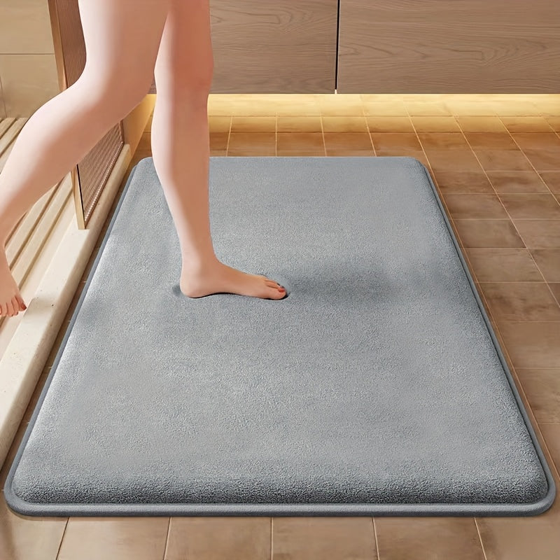 Non-Slip Bath Mat - Quick-Dry Bathroom Floor Mat with Non-Slip Backing, Machine Washable, Soft Cushioned Surface for Shower, Bathtub, Kitchen - Black Bathroom Decor - Durable Polyester Mat for Wet Areas, Bathroom Mat, Shower Safety, Simple Design, Plush