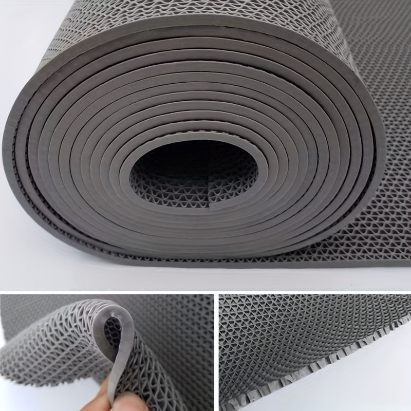 [Anti-Slip Pad] Thin 1pc 4.5mm PVC Anti-Slip Pad | Hollow Non-Slip Drainage Mat for Bathroom and Kitchen, Machine Made, Hand Wash Only, Rectangular Shape, High Absorbency Mat