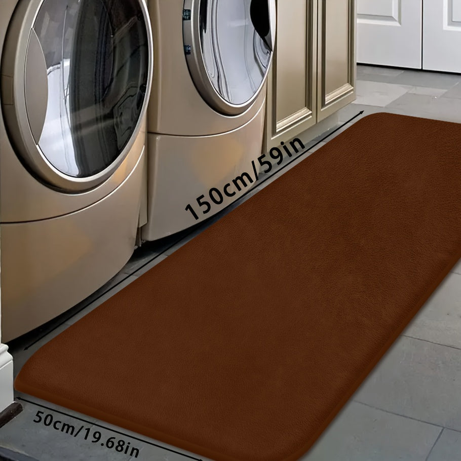 [Soft Bath Mat] Quick-Absorbent Soft Coral Fleece Bath Mat | Non-Slip, Machine Washable, 1.3cm Thick, 520g/㎡, Rectangular Design, for Bathroom, Bedroom, Kitchen, and Laundry Room