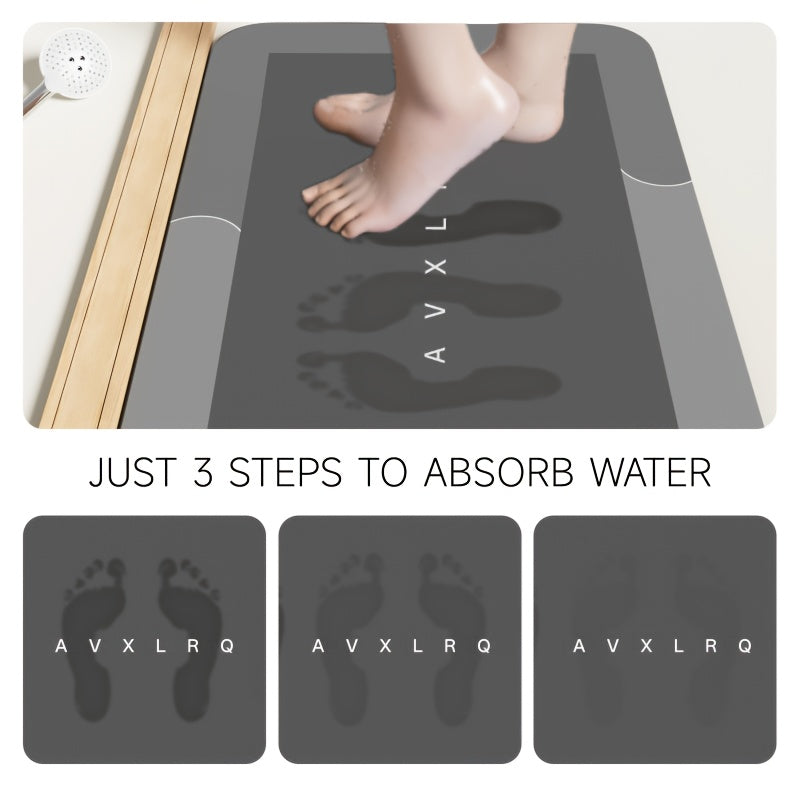 Super Absorbent Diatomite Bath Mat - Quick-Dry Non-Slip Bath Mat with Quick-Dry Technology, Super Absorbent Floor Mat for Bathroom, Shower, Kitchen, Laundry, RV - Non-Slip Backing, Quick-Dry Bathroom Mat for Home, Hotel, Spa - Easy to Clean Bathroom