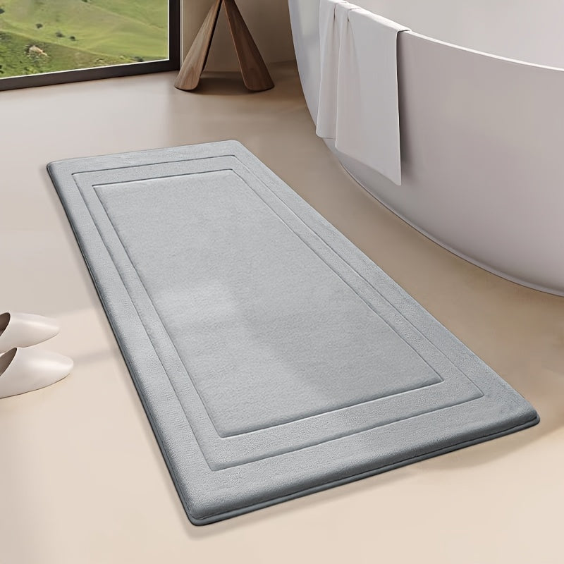 1pc Non-Slip Bath Mat - Extra Long Floor Mat (27.5x59"), Quick-Dry Bathroom, Kitchen, Office, Laundry Mat - Machine Washable Polyester Mat for Home, Spa, or Gift - Ideal for Women, Moms, Housewarming, Christmas, Birthday Presents - Easy Clean Bathroom,