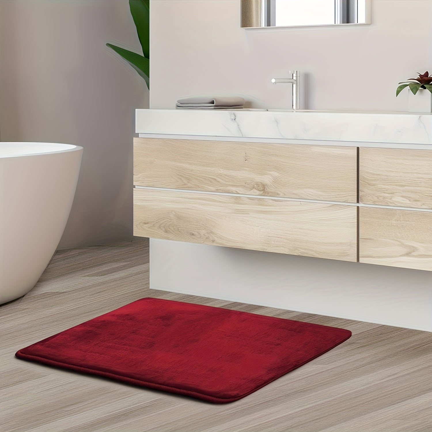 Non-Slip Bath Mat - Quick-Dry Bathroom Floor Mat with Non-Slip Backing, Machine Washable, Soft Cushioned Surface for Shower, Bathtub, Kitchen - Black Bathroom Decor - Durable Polyester Mat for Wet Areas, Bathroom Mat, Shower Safety, Simple Design, Plush