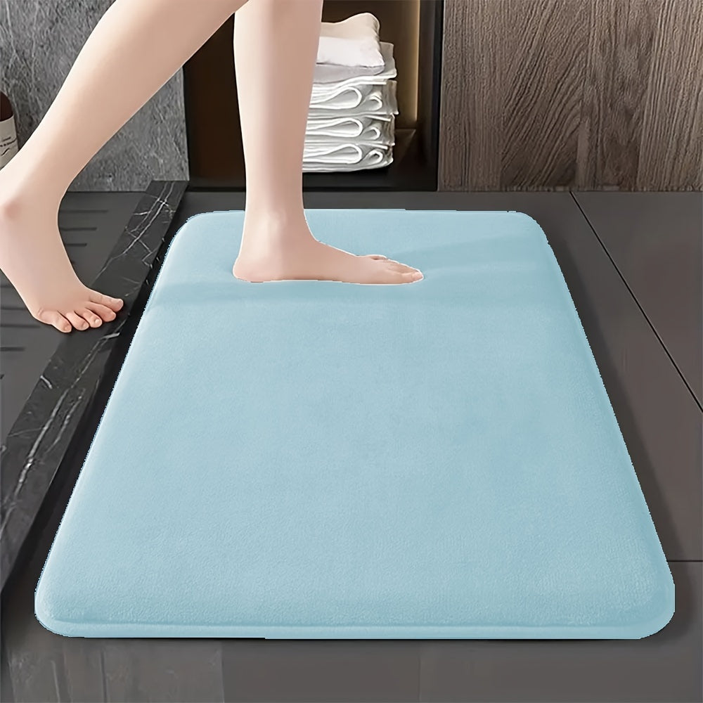 1pc Classic Minimalist Solid Color Soft Rebound Memory Foam Absorbent Non-Slip Bath Mat, Machine Washable Toilet Rug, Rugs for Bathroom, Bath Mats for Bathroom Floor Washable, Non Slip Bathtub Mat, Bathroom Mat Long, Large Bath Mat, Bathroom Rug, Shower