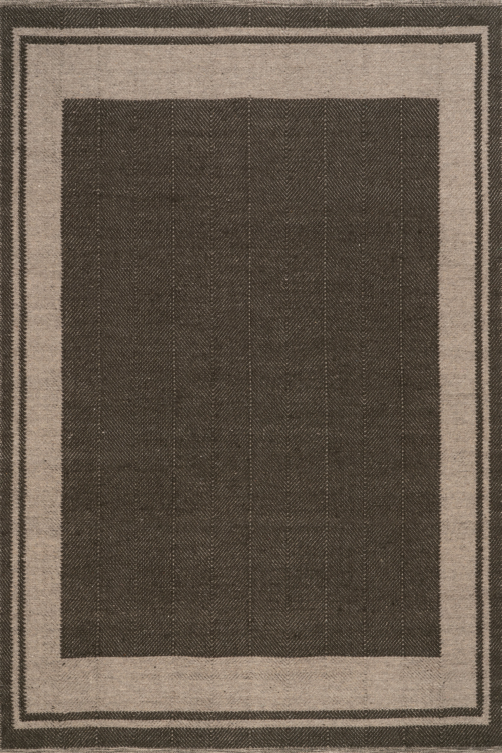 Canon Bordered Wool Cozy Rug | Charcoal