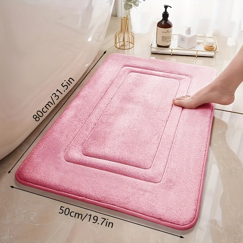 1pc Vintage Coral Fleece Bath Mat, Absorbent Non-Slip Kitchen Rug, Long Strip Floor Mat, Comfortable Standing Pad for Living Room, Bedroom, Bathroom, Sink, Laundry, Office - 650gsm Fabric, Machine Washable, Bathroom Rug