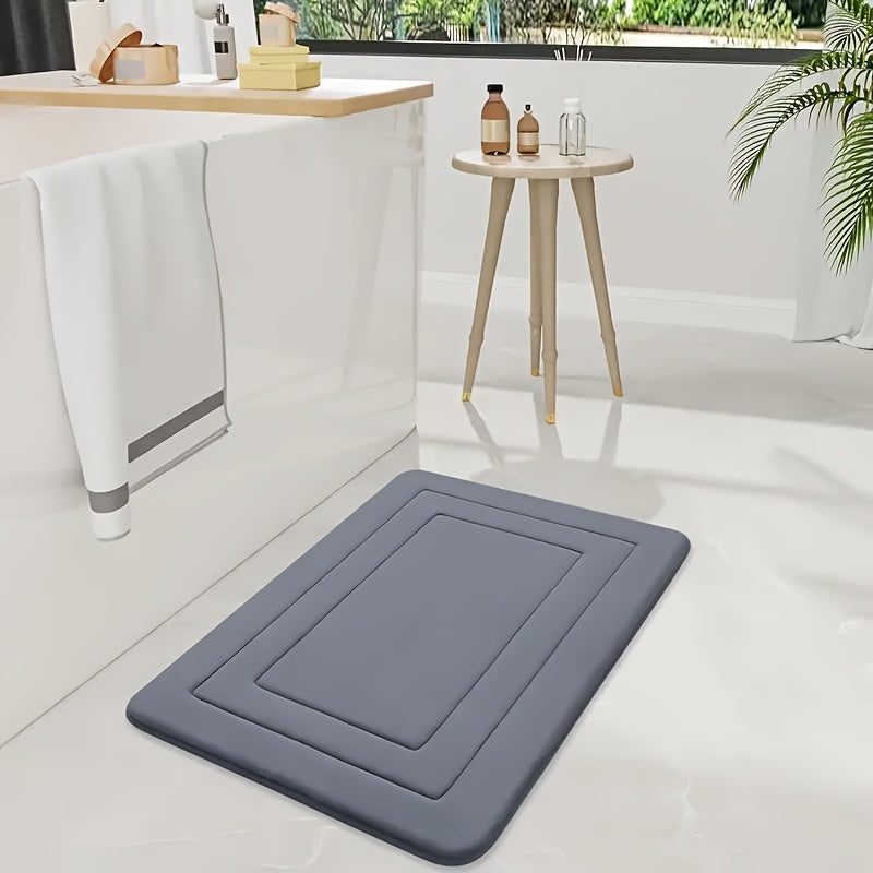 1pc Vintage Coral Fleece Bath Mat, Absorbent Non-Slip Kitchen Rug, Long Strip Floor Mat, Comfortable Standing Pad for Living Room, Bedroom, Bathroom, Sink, Laundry, Office - 650gsm Fabric, Machine Washable, Bathroom Rug