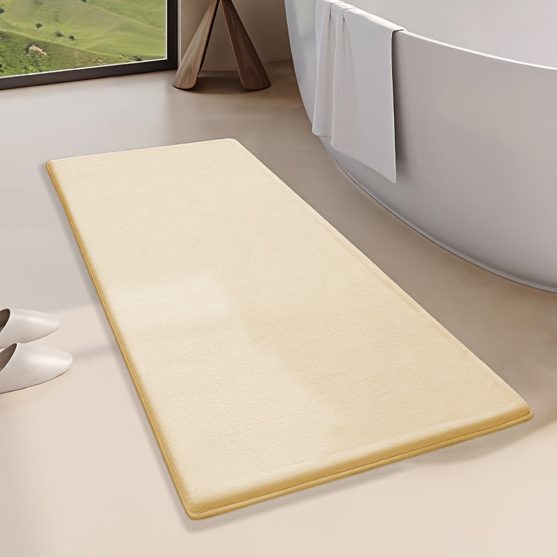 Non-Slip Bath Mat - Quick-Dry Bathroom Floor Mat with Non-Slip Backing, Machine Washable, Soft Cushioned Surface for Shower, Bathtub, Kitchen - Black Bathroom Decor - Durable Polyester Mat for Wet Areas, Bathroom Mat, Shower Safety, Simple Design, Plush