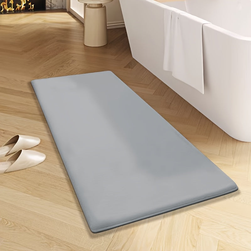 Non-Slip Bath Mat - Quick-Dry Bathroom Floor Mat with Non-Slip Backing, Machine Washable, Soft Cushioned Surface for Shower, Bathtub, Kitchen - Black Bathroom Decor - Durable Polyester Mat for Wet Areas, Bathroom Mat, Shower Safety, Simple Design, Plush