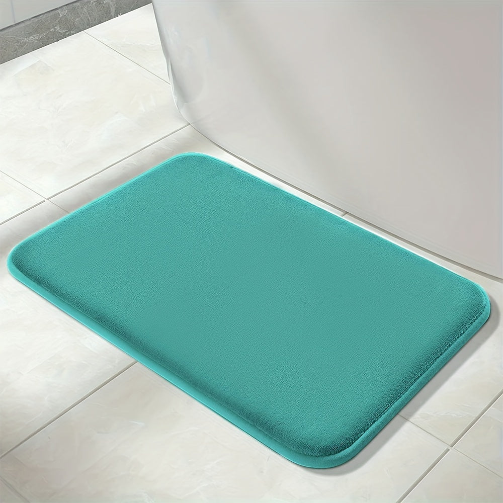 1pc Classic Minimalist Solid Color Soft Rebound Memory Foam Absorbent Non-Slip Bath Mat, Machine Washable Toilet Rug, Rugs for Bathroom, Bath Mats for Bathroom Floor Washable, Non Slip Bathtub Mat, Bathroom Mat Long, Large Bath Mat, Bathroom Rug, Shower