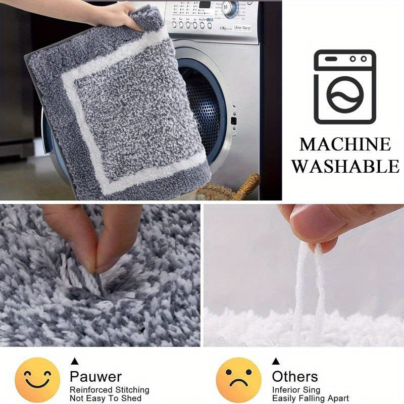 Bathroom Rugs Sets 2pcs, Non Slip Bath Mats for Bathroom, Absorbent Bath Rugs Floor Mat, Machine Washable Shower Rugs for Bathroom Floor, Tub and Shower