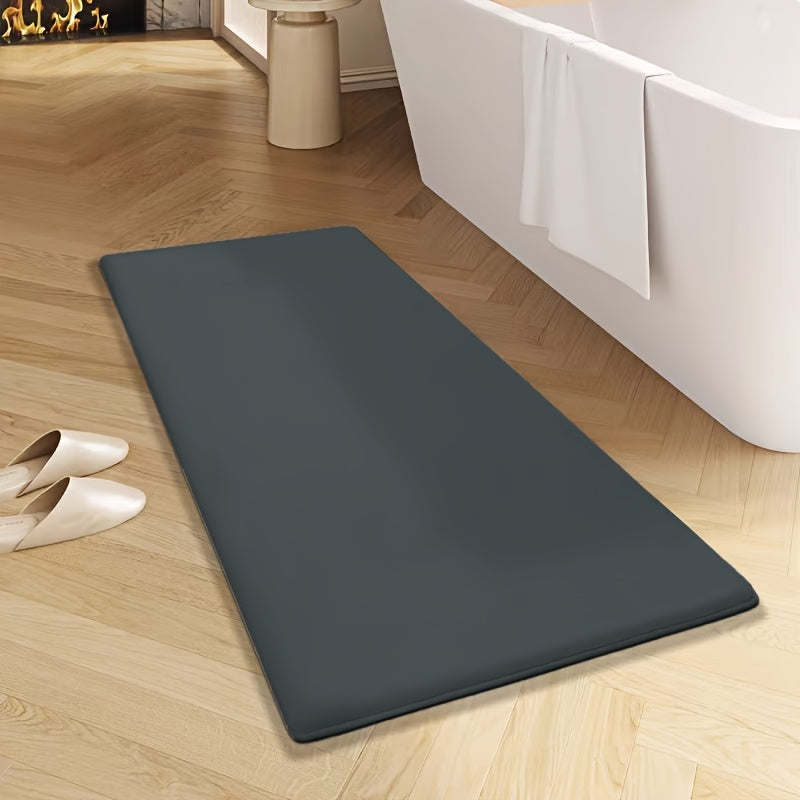Non-Slip Bath Mat - Quick-Dry Bathroom Floor Mat with Non-Slip Backing, Machine Washable, Soft Cushioned Surface for Shower, Bathtub, Kitchen - Black Bathroom Decor - Durable Polyester Mat for Wet Areas, Bathroom Mat, Shower Safety, Simple Design, Plush