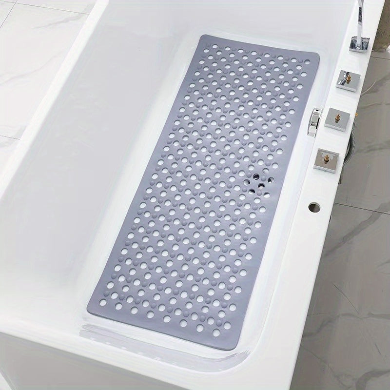 39" X 16" Extra Long Non-slip Bath Mat PVC Bathtub Mat Soft Shower Floor Mat with Drain Holes