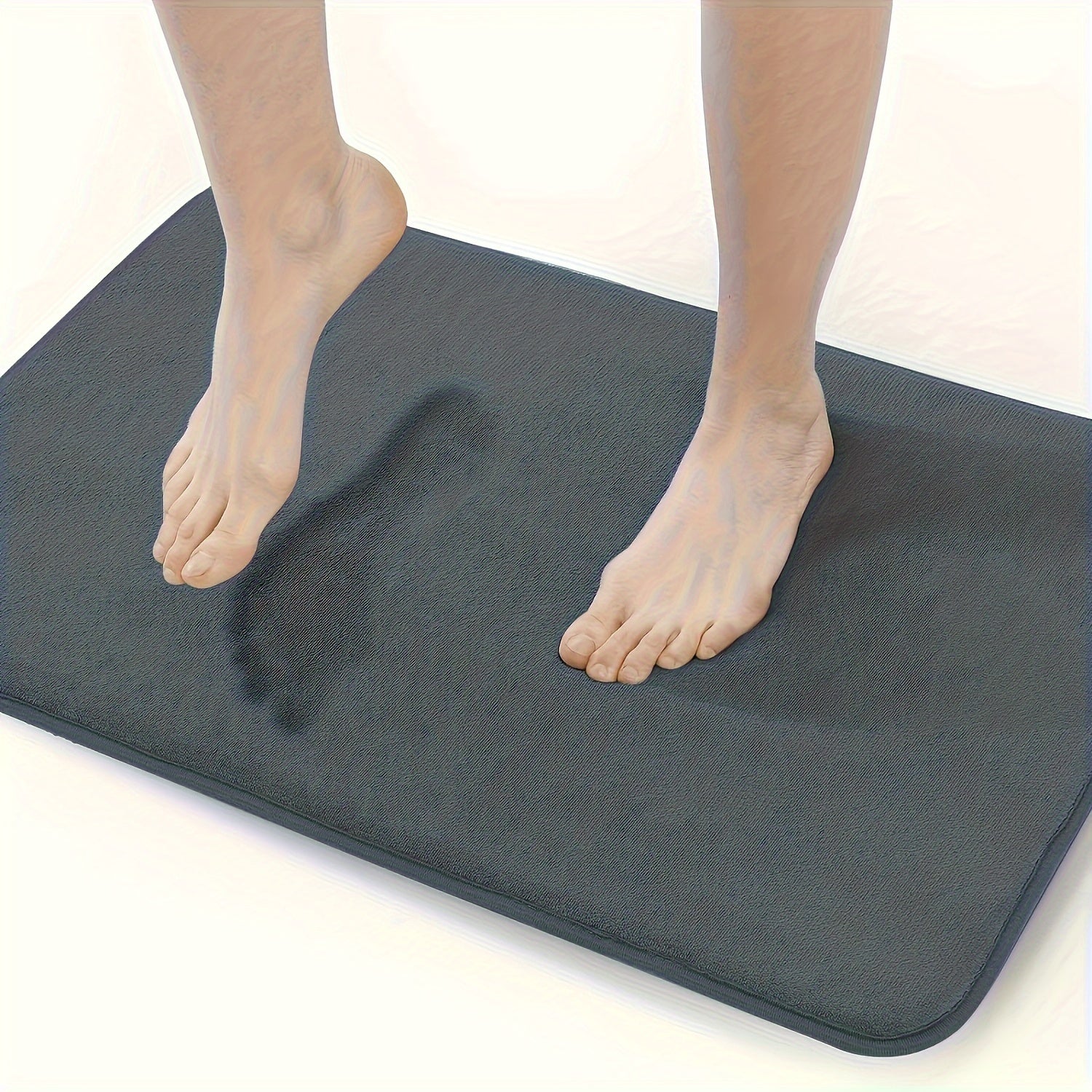 Non-Slip Bath Mat - Quick-Dry Bathroom Floor Mat with Non-Slip Backing, Machine Washable, Soft Cushioned Surface for Shower, Bathtub, Kitchen - Black Bathroom Decor - Durable Polyester Mat for Wet Areas, Bathroom Mat, Shower Safety, Simple Design, Plush