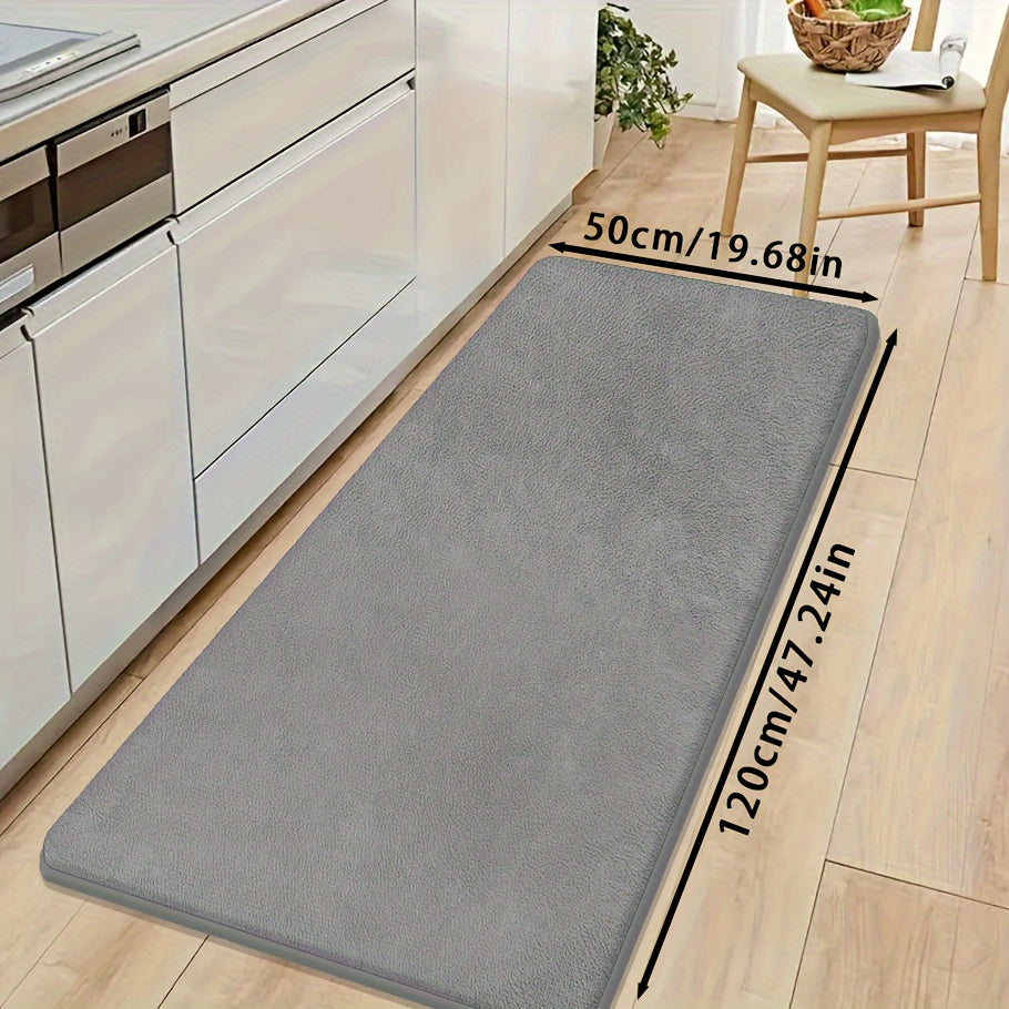 [Soft Bath Mat] Quick-Absorbent Soft Coral Fleece Bath Mat | Non-Slip, Machine Washable, 1.3cm Thick, 520g/㎡, Rectangular Design, for Bathroom, Bedroom, Kitchen, and Laundry Room