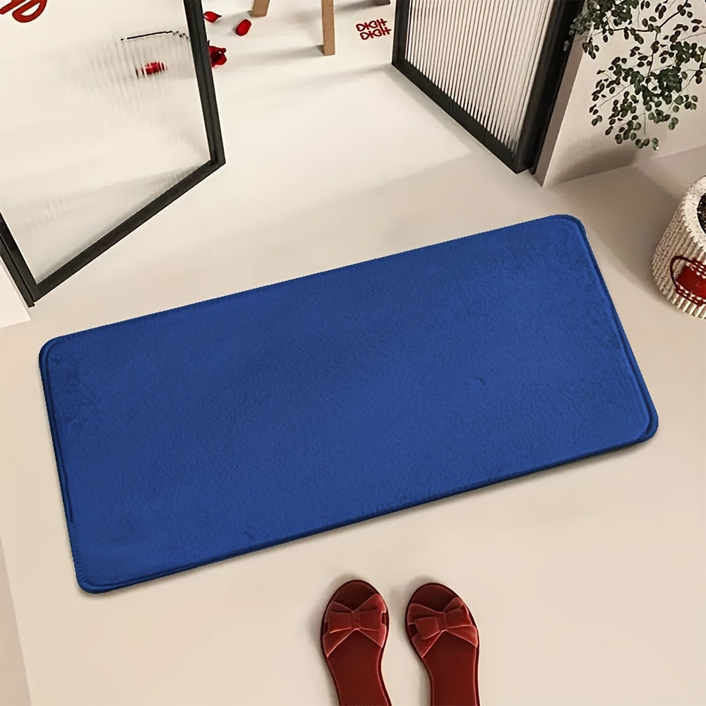 1pc Classic Minimalist Solid Color Soft Rebound Memory Foam Absorbent Non-Slip Bath Mat, Machine Washable Toilet Rug, Rugs for Bathroom, Bath Mats for Bathroom Floor Washable, Non Slip Bathtub Mat, Bathroom Mat Long, Large Bath Mat, Bathroom Rug, Shower