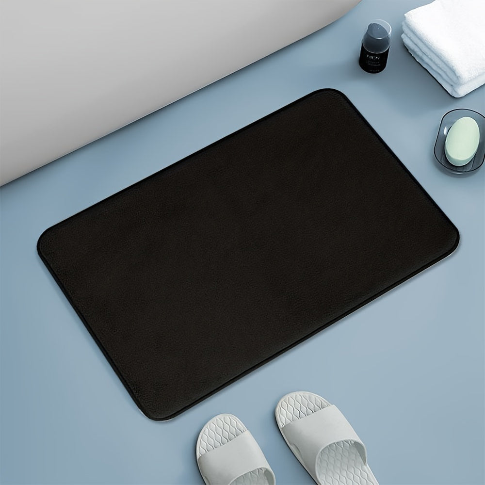 1pc Classic Minimalist Solid Color Soft Rebound Memory Foam Absorbent Non-Slip Bath Mat, Machine Washable Toilet Rug, Rugs for Bathroom, Bath Mats for Bathroom Floor Washable, Non Slip Bathtub Mat, Bathroom Mat Long, Large Bath Mat, Bathroom Rug, Shower