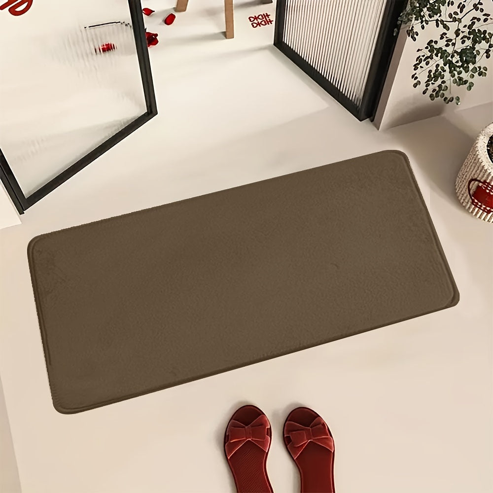 1pc Classic Minimalist Solid Color Soft Rebound Memory Foam Absorbent Non-Slip Bath Mat, Machine Washable Toilet Rug, Rugs for Bathroom, Bath Mats for Bathroom Floor Washable, Non Slip Bathtub Mat, Bathroom Mat Long, Large Bath Mat, Bathroom Rug, Shower