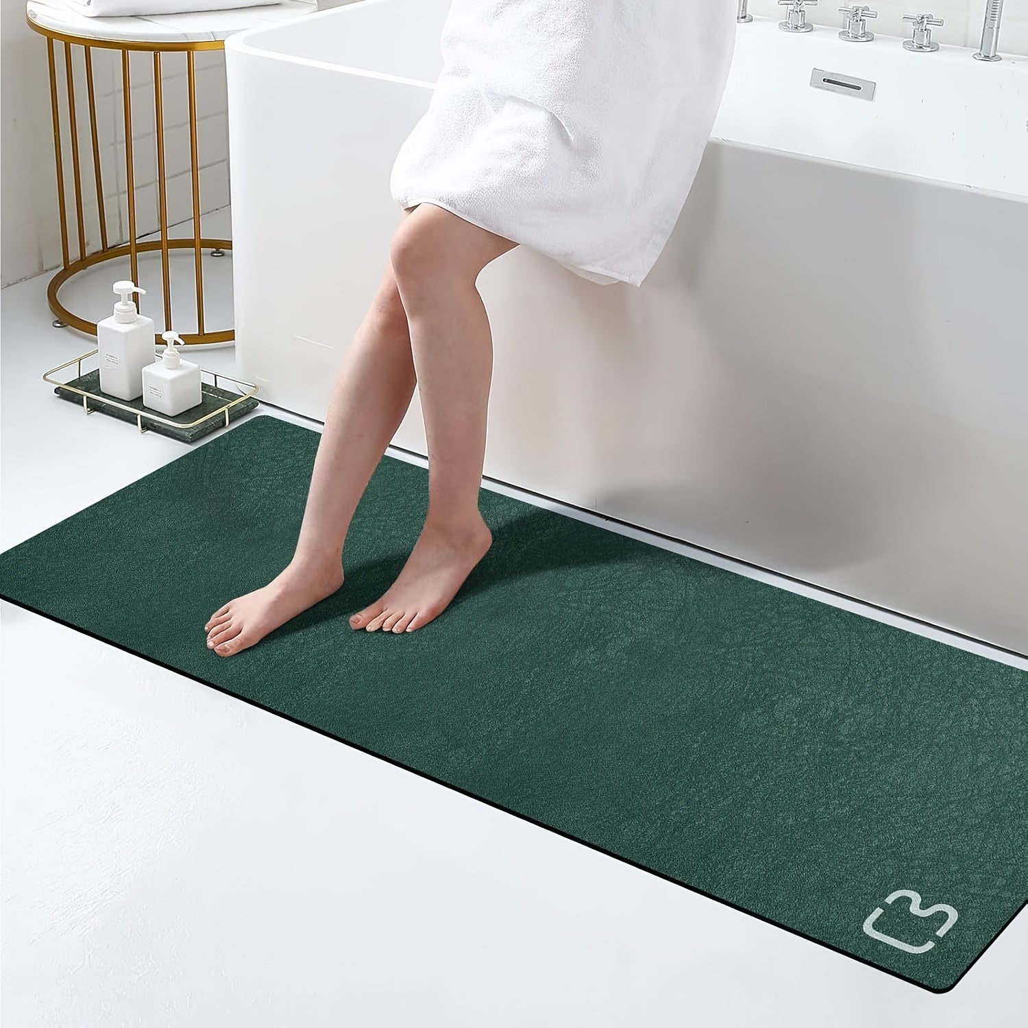 Diatomaceous Earth Bath Mat Bathroom Runner Rugs Long Quick Dry Bathroom Mat Non Slip Rubber Backed Shower Floor Mat,40*100cm
