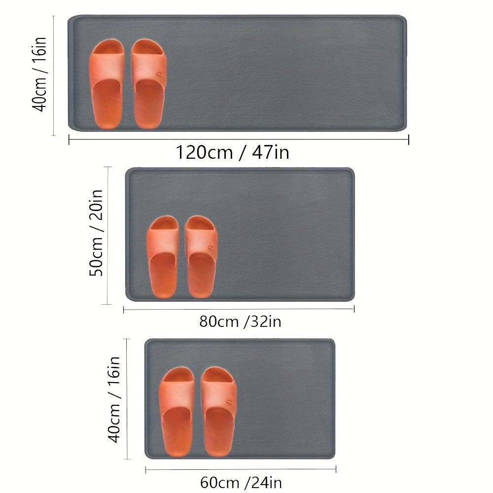 1pc Classic Minimalist Solid Color Soft Rebound Memory Foam Absorbent Non-Slip Bath Mat, Machine Washable Toilet Rug, Rugs for Bathroom, Bath Mats for Bathroom Floor Washable, Non Slip Bathtub Mat, Bathroom Mat Long, Large Bath Mat, Bathroom Rug, Shower