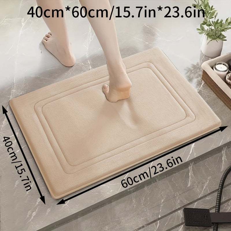 1pc Vintage Coral Fleece Bath Mat, Absorbent Non-Slip Kitchen Rug, Long Strip Floor Mat, Comfortable Standing Pad for Living Room, Bedroom, Bathroom, Sink, Laundry, Office - 650gsm Fabric, Machine Washable, Bathroom Rug