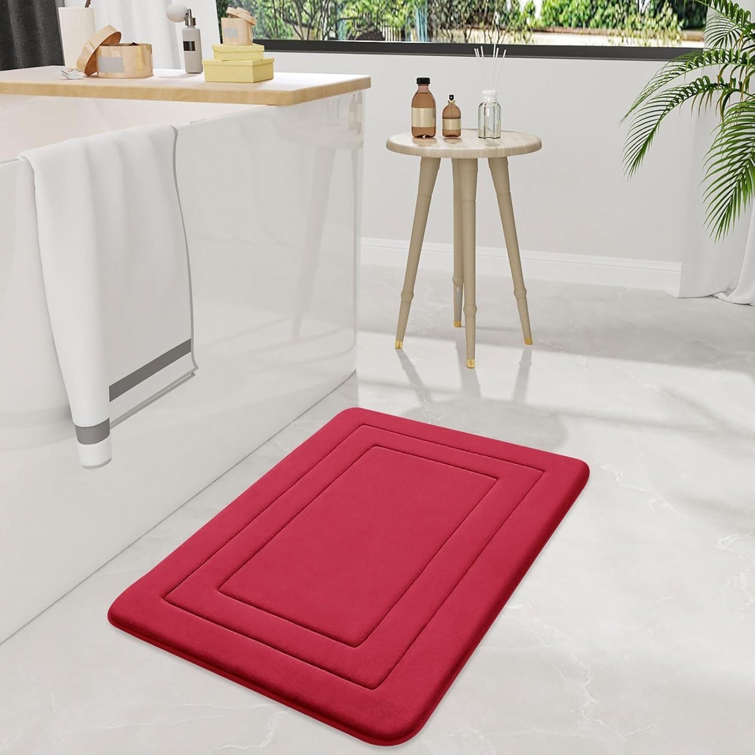 1pc Non-Slip Bath Mat - Extra Long Floor Mat (27.5x59"), Quick-Dry Bathroom, Kitchen, Office, Laundry Mat - Machine Washable Polyester Mat for Home, Spa, or Gift - Ideal for Women, Moms, Housewarming, Christmas, Birthday Presents - Easy Clean Bathroom,