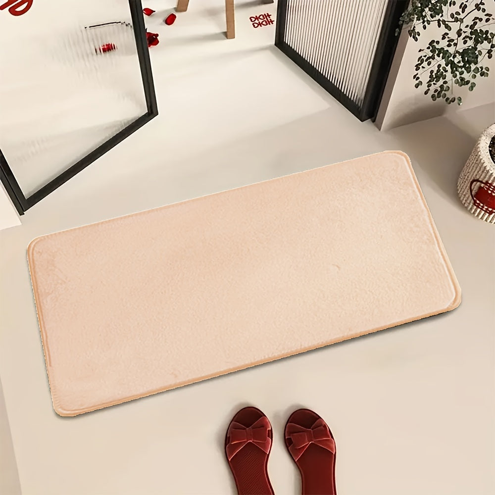 1pc Classic Minimalist Solid Color Soft Rebound Memory Foam Absorbent Non-Slip Bath Mat, Machine Washable Toilet Rug, Rugs for Bathroom, Bath Mats for Bathroom Floor Washable, Non Slip Bathtub Mat, Bathroom Mat Long, Large Bath Mat, Bathroom Rug, Shower
