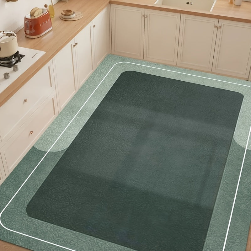 [Quick-Dry Anti-Slip Bath Mat] 1pc Quick-Dry Anti-Slip Diatom Mud Bath Mat | Soft Polyester Top & Diatomaceous Earth Backing, Stylish Golden Crown Design, Large Size for Bathroom Kitchen Balcony Bedroom, Easy Clean Durable Floor, Kitchen Decor | Modern