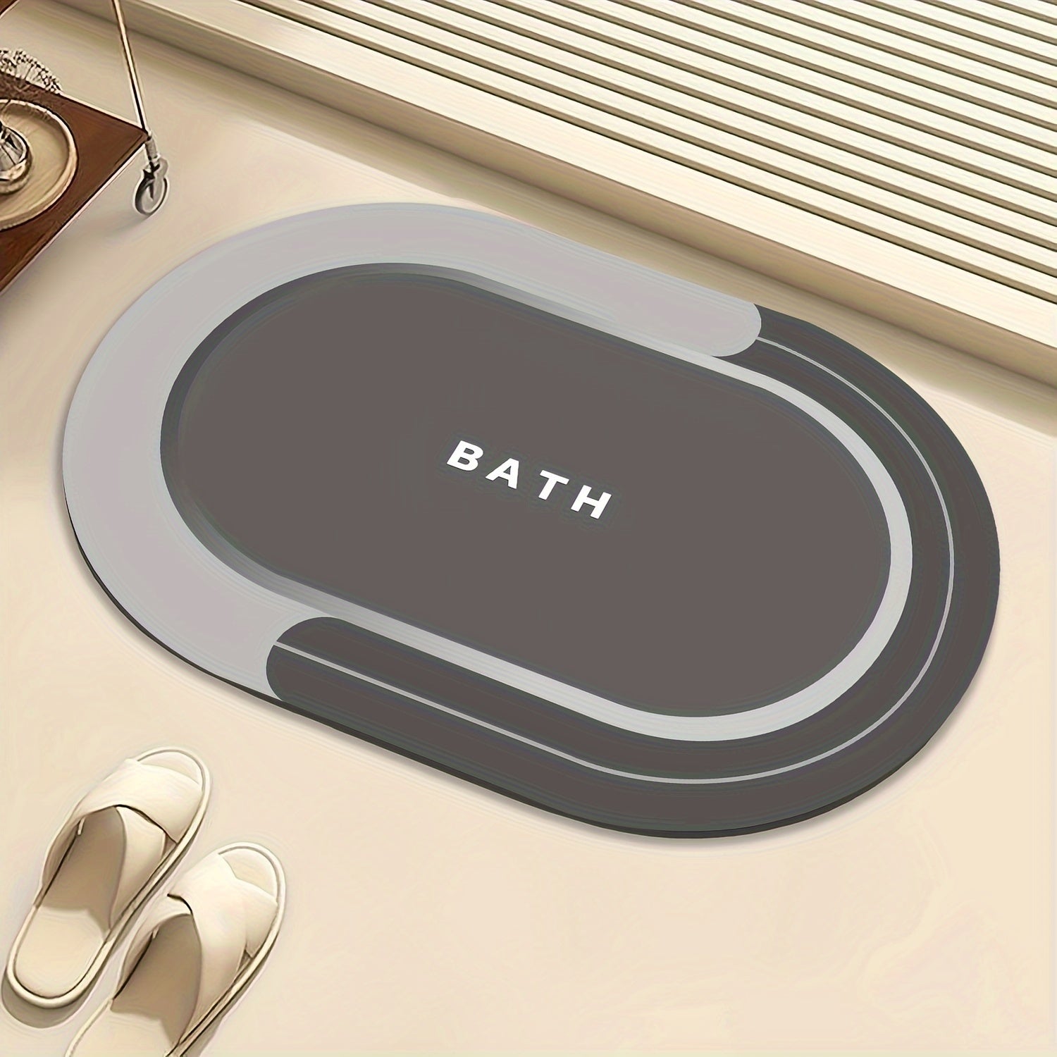 [Quick-Dry Bathroom Mat] Non-Slip, Quick-Dry 1pc Bathroom Mat | Bath Rug Mat - Absorbent Diatom Mud Floor Rug with Geometric Design for Shower & Entryway Bathroom Rug Bathroom Floor Mat e Suitable for Family Living Room Kitchen Bedroom Farmhouse Kitchen