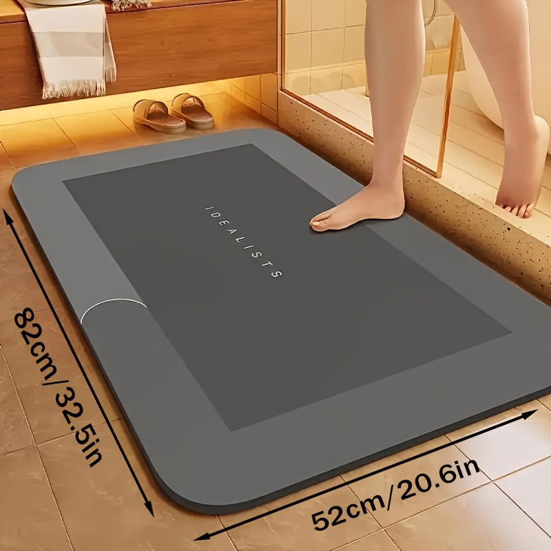 Large Size Diatomite Bath Mat - Absorbent Quick-Dry Non-Slip Bathroom Mat, Durable & Soft Floor Mat, Perfect for, Bedroom, RV, Bathtub And Shower, Kitchen, Home Decor Foot Mat, Bathroom Floor Mat, Rubberbacked Mat, Machine Washable, Extra Large Bath Mat,
