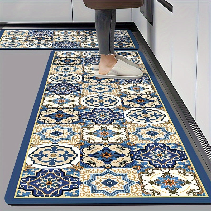 Retro Style Diatom Mud Mat - 3.7mm Thickness, Super Absorbent and Slip-Resistant for Safety – Perfect Bathroom, Kitchen Floor & Hotel Use, Home Decor, Elegant Flooring, Classic Pattern, Hand Wash Only, Durable Material, Nonslip Pad, Household Accessories,
