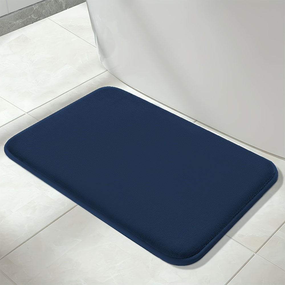 1pc Classic Minimalist Solid Color Soft Rebound Memory Foam Absorbent Non-Slip Bath Mat, Machine Washable Toilet Rug, Rugs for Bathroom, Bath Mats for Bathroom Floor Washable, Non Slip Bathtub Mat, Bathroom Mat Long, Large Bath Mat, Bathroom Rug, Shower