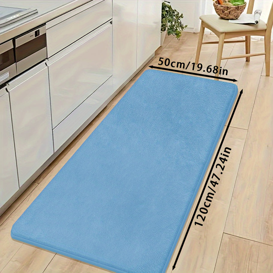 [Soft Bath Mat] Quick-Absorbent Soft Coral Fleece Bath Mat | Non-Slip, Machine Washable, 1.3cm Thick, 520g/㎡, Rectangular Design, for Bathroom, Bedroom, Kitchen, and Laundry Room