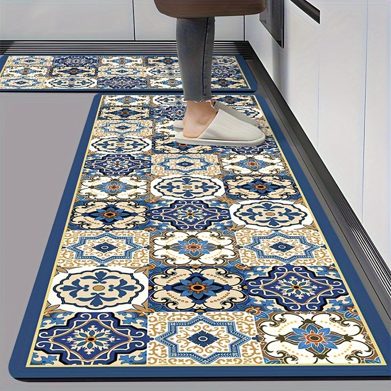 Retro Style Diatom Mud Mat - 3.7mm Thickness, Super Absorbent and Slip-Resistant for Safety – Perfect Bathroom, Kitchen Floor & Hotel Use, Home Decor, Elegant Flooring, Classic Pattern, Hand Wash Only, Durable Material, Nonslip Pad, Household Accessories,