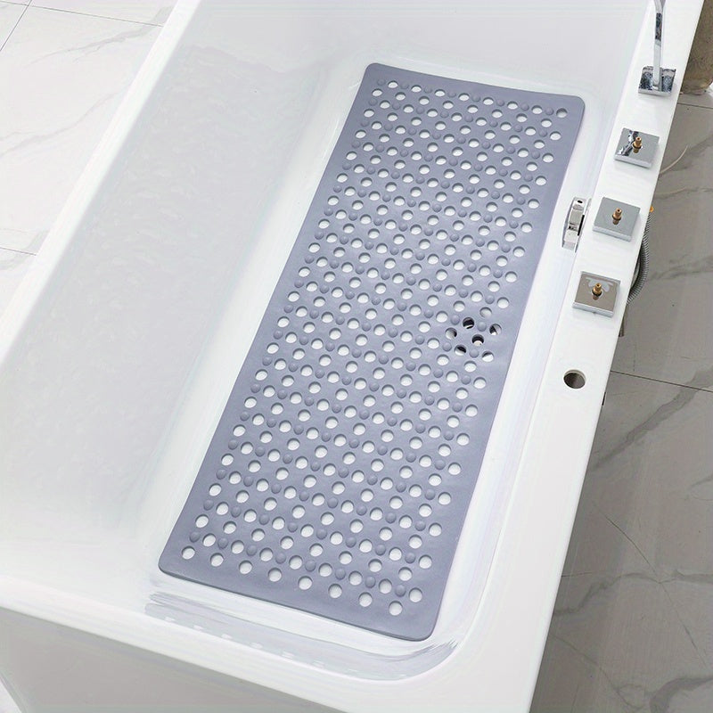 39" X 16" Extra Long Non-slip Bath Mat PVC Bathtub Mat Soft Shower Floor Mat with Drain Holes