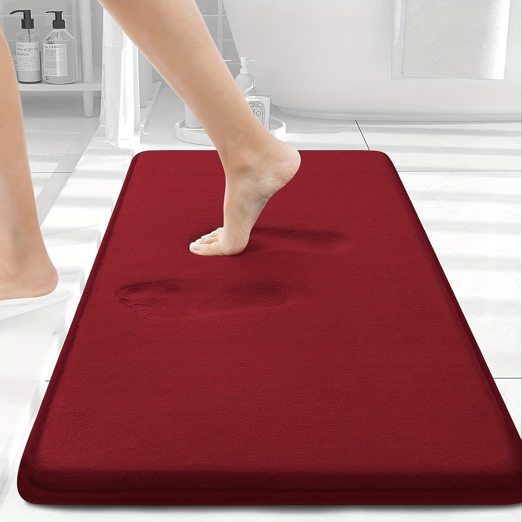 Non-Slip Bath Mat - Quick-Dry Bathroom Floor Mat with Non-Slip Backing, Machine Washable, Soft Cushioned Surface for Shower, Bathtub, Kitchen - Black Bathroom Decor - Durable Polyester Mat for Wet Areas, Bathroom Mat, Shower Safety, Simple Design, Plush