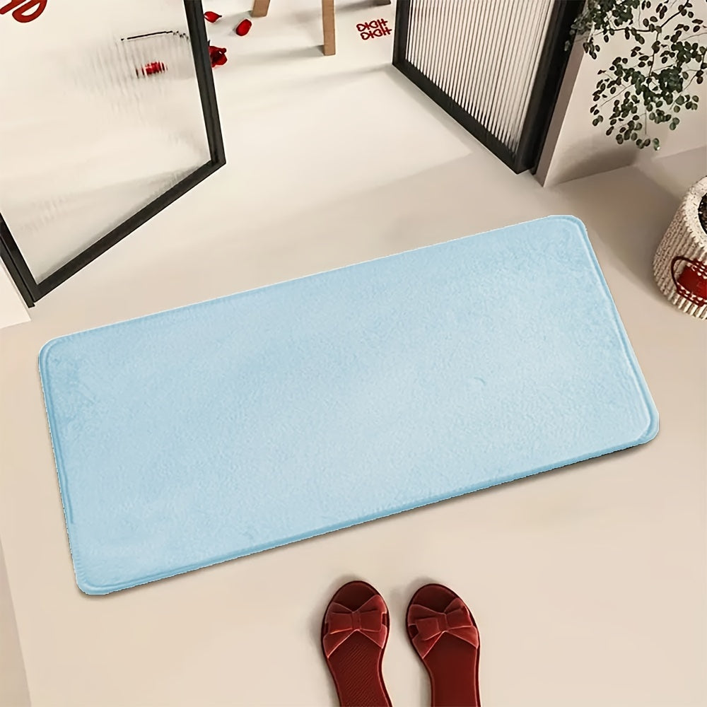 1pc Classic Minimalist Solid Color Soft Rebound Memory Foam Absorbent Non-Slip Bath Mat, Machine Washable Toilet Rug, Rugs for Bathroom, Bath Mats for Bathroom Floor Washable, Non Slip Bathtub Mat, Bathroom Mat Long, Large Bath Mat, Bathroom Rug, Shower