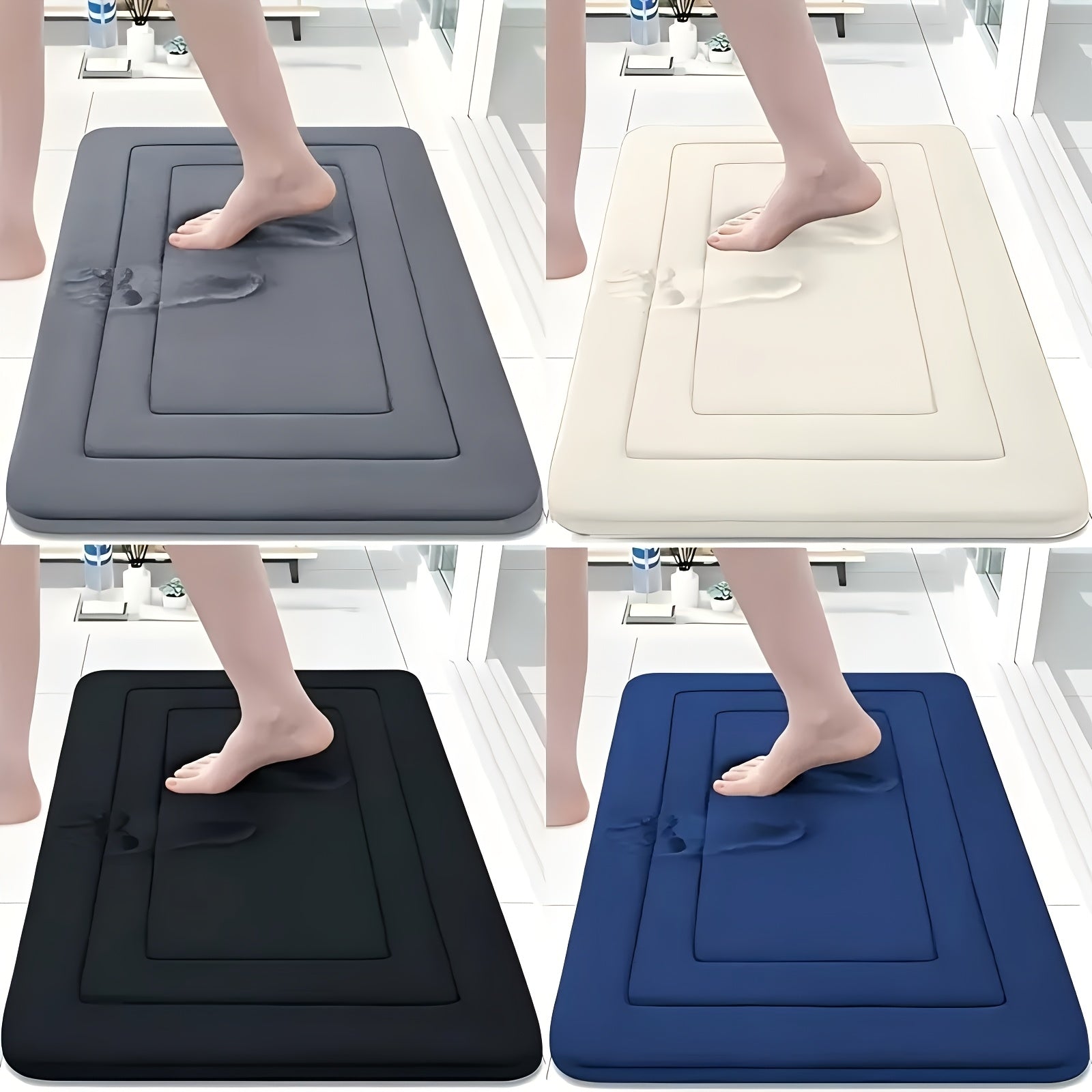1pc Non-Slip Bath Mat - Extra Long Floor Mat (27.5x59"), Quick-Dry Bathroom, Kitchen, Office, Laundry Mat - Machine Washable Polyester Mat for Home, Spa, or Gift - Ideal for Women, Moms, Housewarming, Christmas, Birthday Presents - Easy Clean Bathroom,