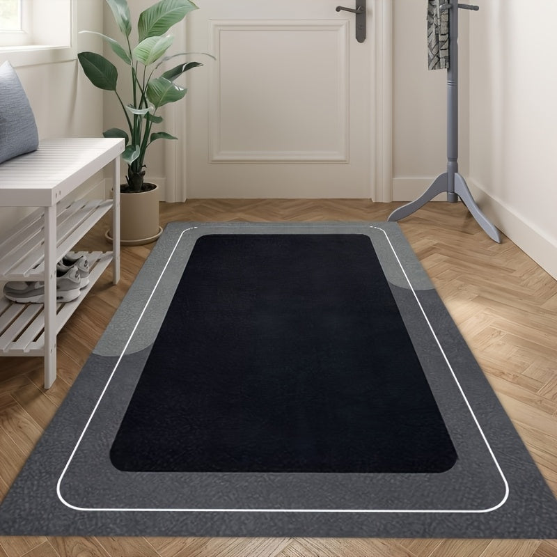 [Quick-Dry Anti-Slip Bath Mat] 1pc Quick-Dry Anti-Slip Diatom Mud Bath Mat | Soft Polyester Top & Diatomaceous Earth Backing, Stylish Golden Crown Design, Large Size for Bathroom Kitchen Balcony Bedroom, Easy Clean Durable Floor, Kitchen Decor | Modern