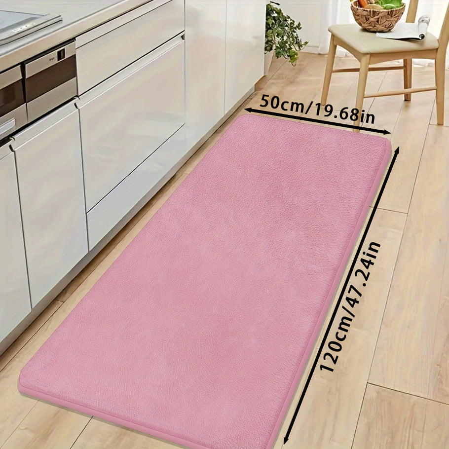 [Soft Bath Mat] Quick-Absorbent Soft Coral Fleece Bath Mat | Non-Slip, Machine Washable, 1.3cm Thick, 520g/㎡, Rectangular Design, for Bathroom, Bedroom, Kitchen, and Laundry Room