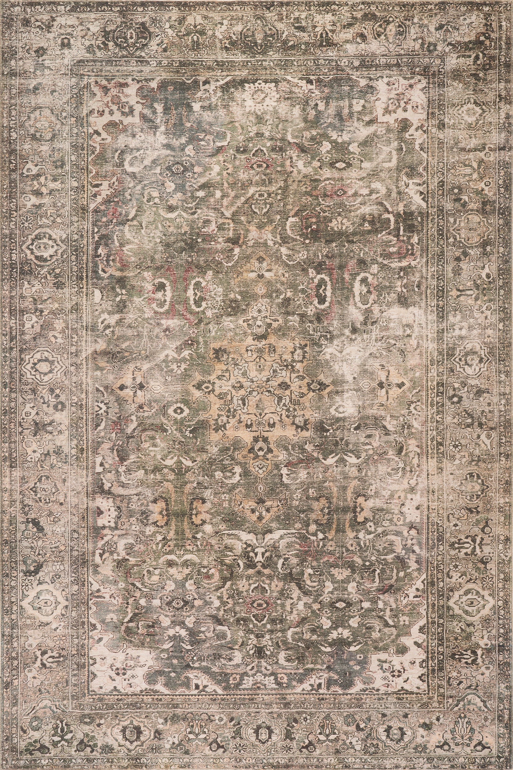 Annelore Antiqued Jute-Blend Rug | Sage