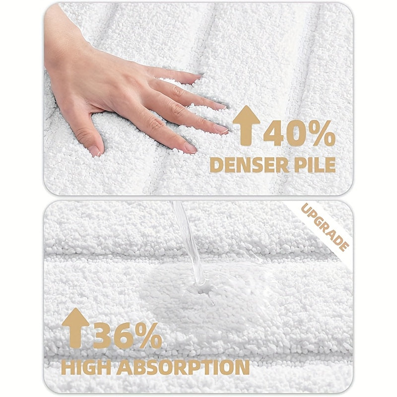 1pc Non Slip Bath Mat, Super Absorbent Floor Mat, Rubber Backing Bathroom Rug, Machine Washable Shower Mat for Bathroom, Laundry, Shower, Tub, Floor, Bathroom Accessories And Home Decor