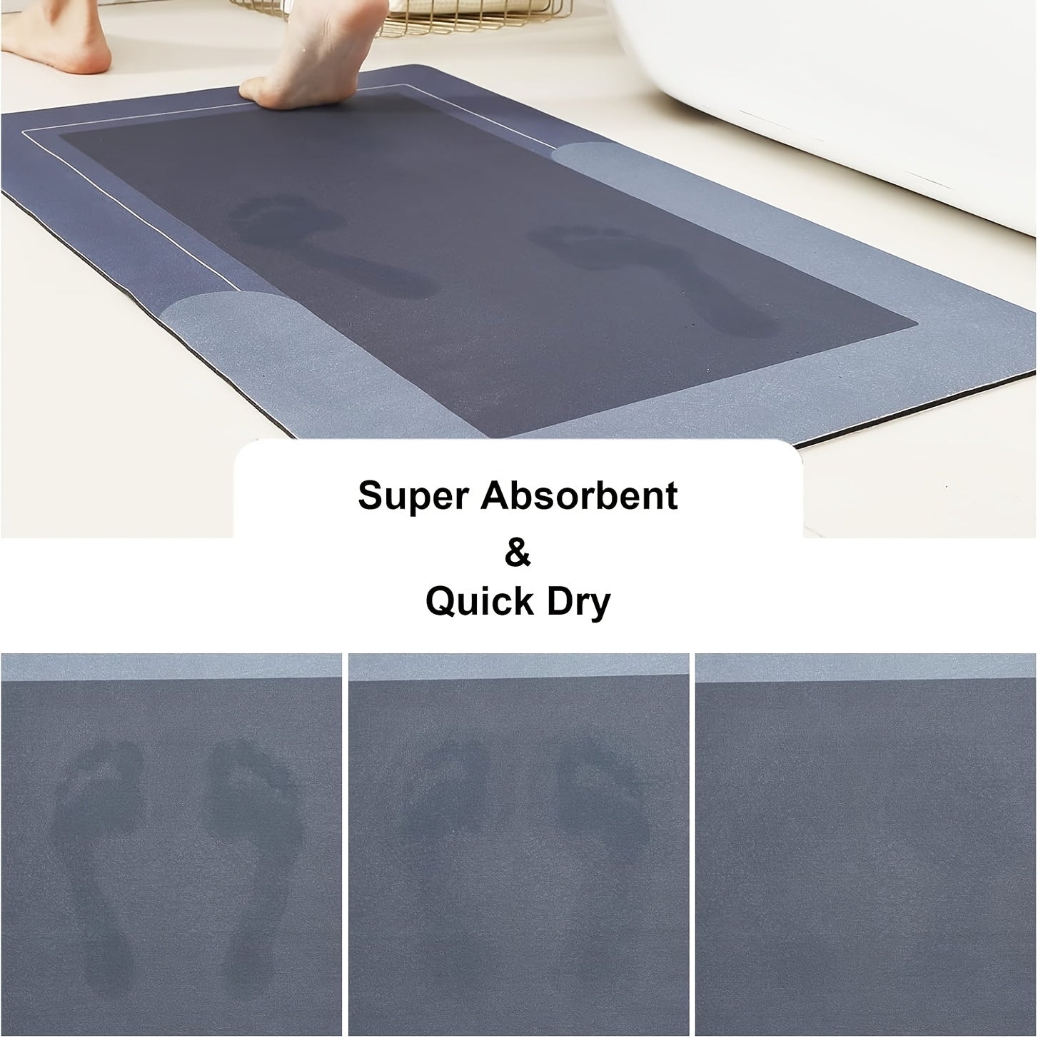 3pcs Ultra Soft Napa Light Beige Bath Mat And U-Shaped Toilet Rug, Water Absorbent And Non Slip Shower Bath Rug for Bathroom