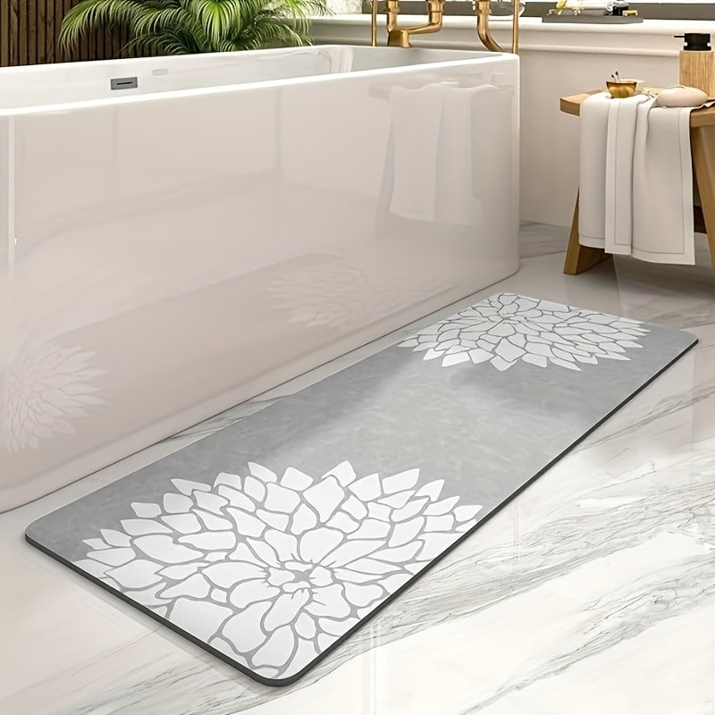 No Stains Bathroom Runner Rug-Bath Mats For Bathroom Non Slip-Super Absorbent Bathroom Floor Mat Quick Dry Diatomaceous Earth Bath Rug-Large Bathmat Bathroom Rug-17"x47"