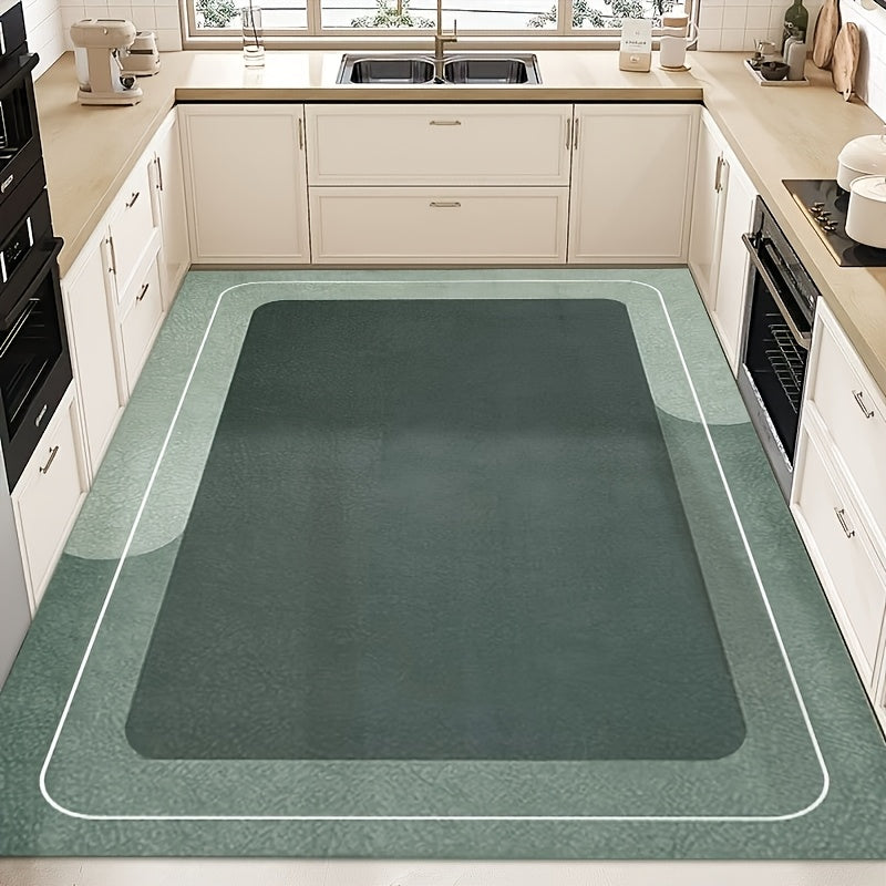 [Quick-Dry Anti-Slip Bath Mat] 1pc Quick-Dry Anti-Slip Diatom Mud Bath Mat | Soft Polyester Top & Diatomaceous Earth Backing, Stylish Golden Crown Design, Large Size for Bathroom Kitchen Balcony Bedroom, Easy Clean Durable Floor, Kitchen Decor | Modern