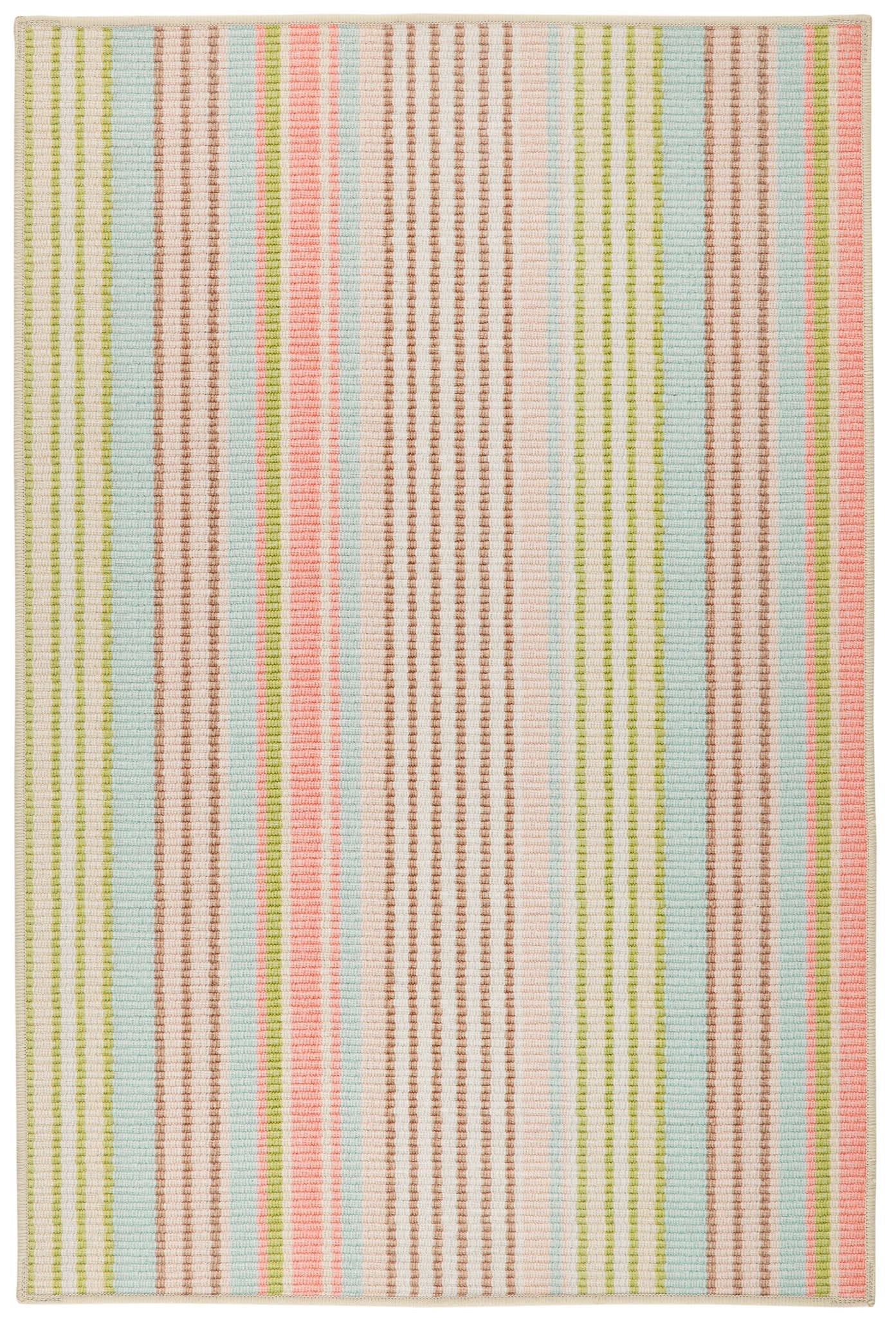 Ana Ticking Machine Washable Rug | Aqua