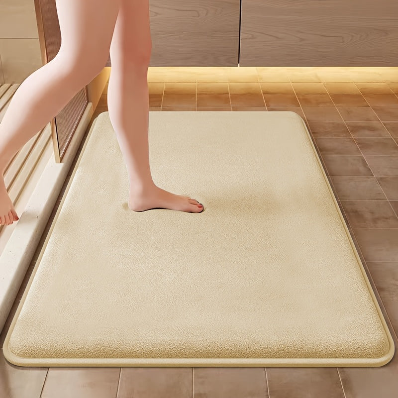 Non-Slip Bath Mat - Quick-Dry Bathroom Floor Mat with Non-Slip Backing, Machine Washable, Soft Cushioned Surface for Shower, Bathtub, Kitchen - Black Bathroom Decor - Durable Polyester Mat for Wet Areas, Bathroom Mat, Shower Safety, Simple Design, Plush